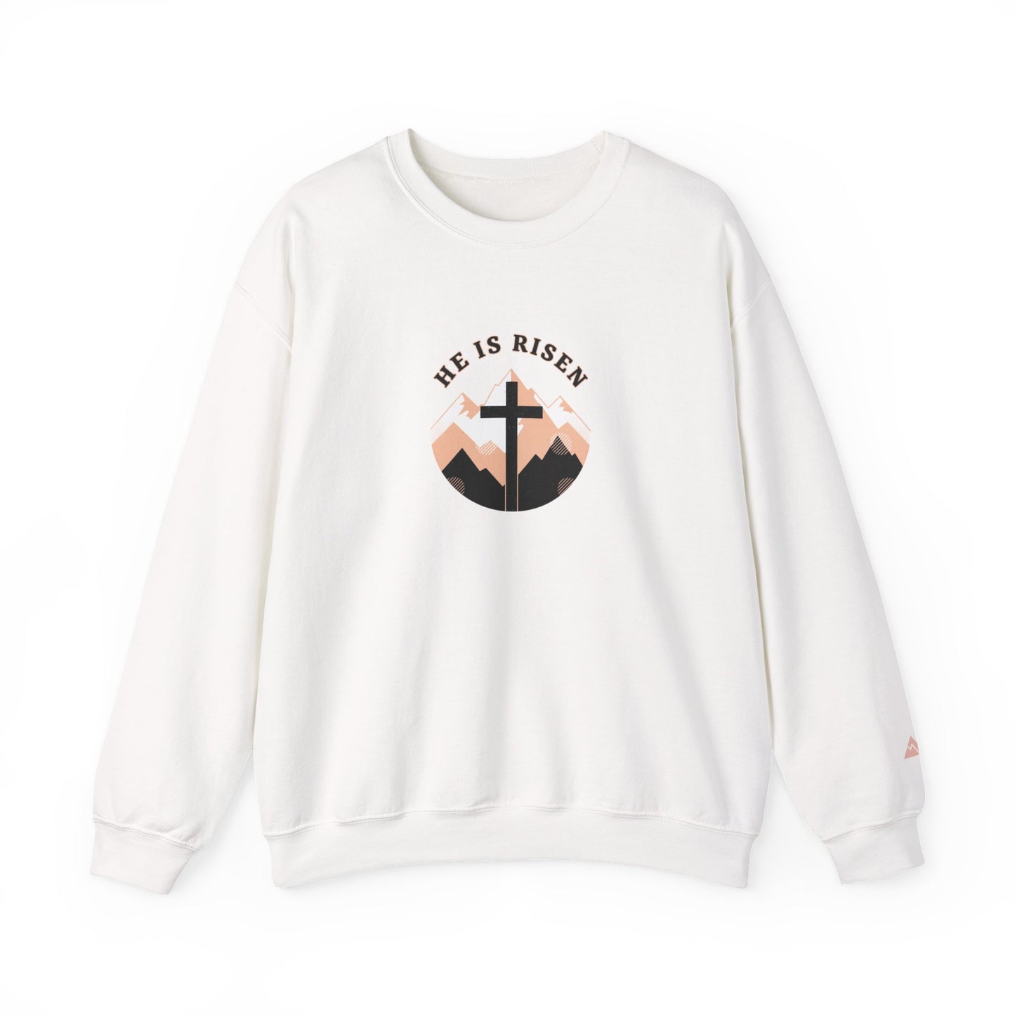 He Is Risen Cross Crewneck Sweatshirt | Christian Easter Shirt, Faith-based